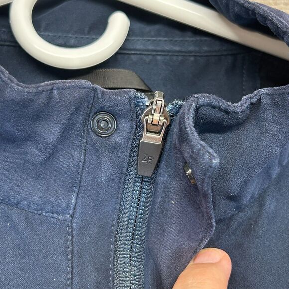 Zero Restriction Micro Suede Jacket Mens XL Pullover Golf Navy Vista Valley Logo - Picture 2 of 14